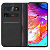 Leather Wallet Case & Card Holder Pouch for Samsung Galaxy A70 - Black